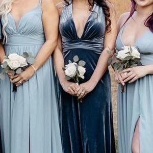 Revelry Dylan Velvet dress in Indie Blue. Size 2.